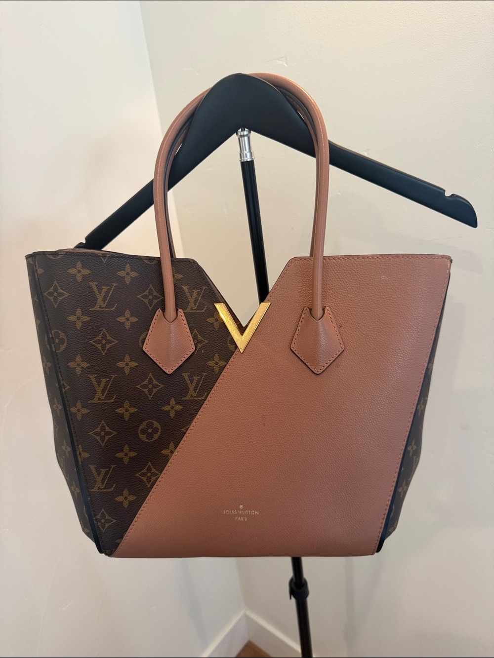 Louis Vuitton Brown Monogram & Tan V-Tote